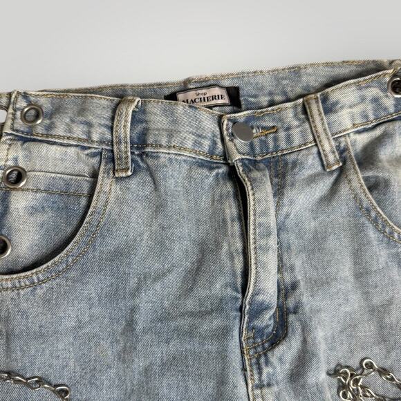 Shop Macherie Women’s Chain Detail Straight-Leg Jeans - Size S - Picture 3 of 8